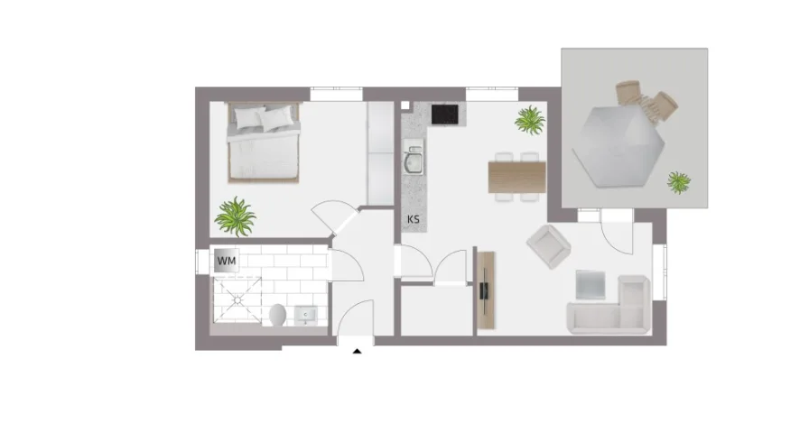 Grundriss schematisch Wohnung 3 EG