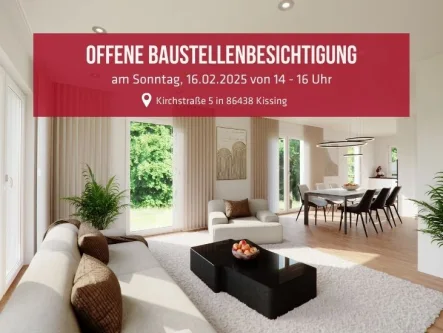 Baustellenbesichtigung - Haus kaufen in Augsburg / Hochzoll - Neues Zuhause gesucht? Doppelhaushälfte auf Erbbaugrundstück mit 5-Zimmern