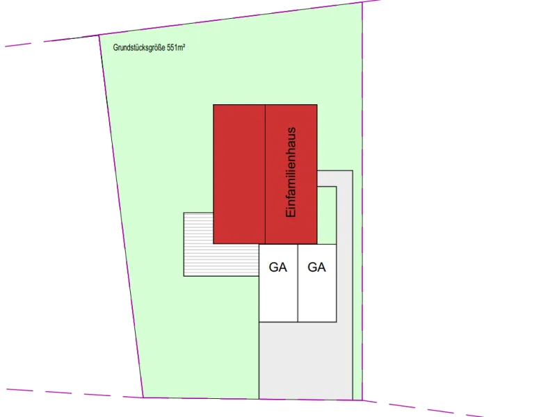 Lageplan: mögliche Bebauung