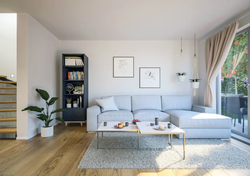 Wohnbeispiel Wohnzimmer - Haus kaufen in Kissing - JETZT BESICHTIGEN: 50 % Verkauft - Reiheneckhaus mit Charme!