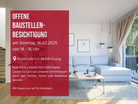 Baustellenbesichtigung - Haus kaufen in Kissing - JETZT BESICHTIGEN: 50 % Verkauft - Reiheneckhaus mit Charme!