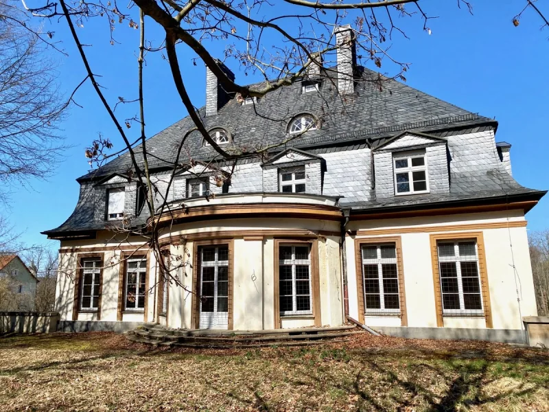 Südansicht - Haus kaufen in Neustadt an der Orla - Traumhafte Villa mit Charme (unter Denkmalschutz) mit Entwicklungspotenzial!