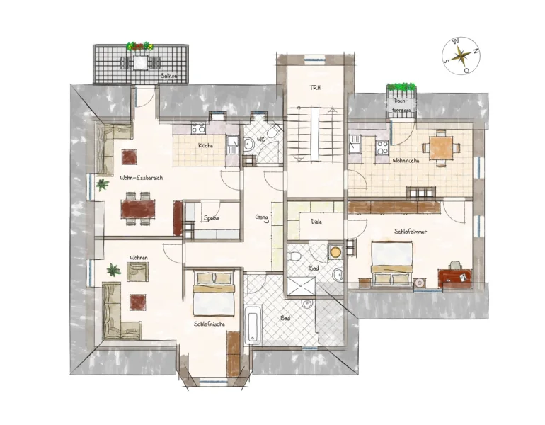 Schematischer Grundriss