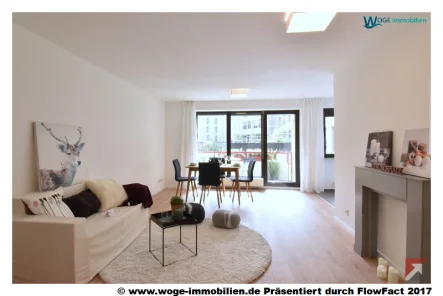 Wohnzimmer 1 - Wohnung kaufen in Nürnberg - im Herzen von Nürnberg: moderne 2-Zi-Whg mit Balkon und Aufzug