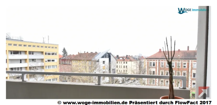 Ausblick - Wohnung mieten in Nürnberg - zentral gelegene 1-Zi-Whg. mit Einbauküche und Balkon