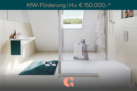 Badezimmer - Wohnung kaufen in Diedorf - Erdgeschosswohnung mit Terrasse und Garten in Südwest-Ausrichtung