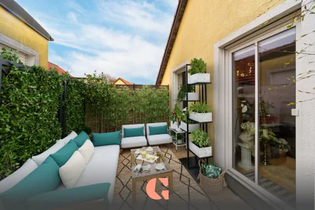 Visualisierung Balkon - Wohnung kaufen in Krailling - Rarität - Dachgeschosswohnung mit Süd-/West Terrasse