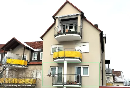 Ansicht Süd - Wohnung kaufen in Lauf - 2-Zimmer-ETW mit Süd-Balkon und PKW-Stellplatz
