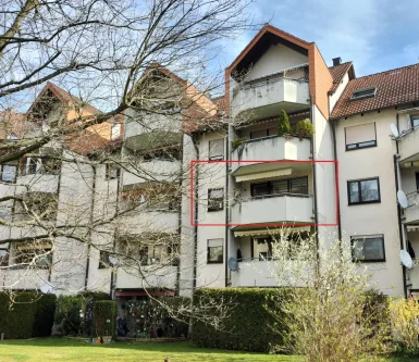 Südansicht - Wohnung kaufen in Röthenbach - Top gepflegte 2-Zimmer-Eigentumswohnung mit Südbalkon