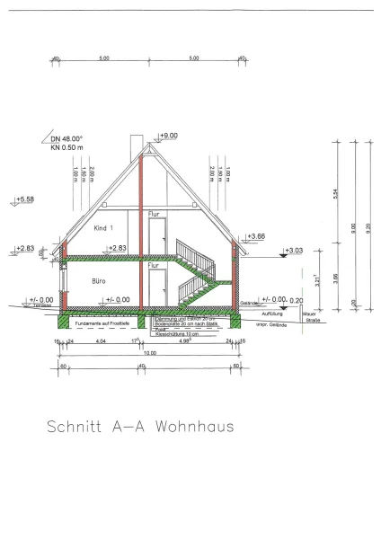 Schnitt - Wohnhaus