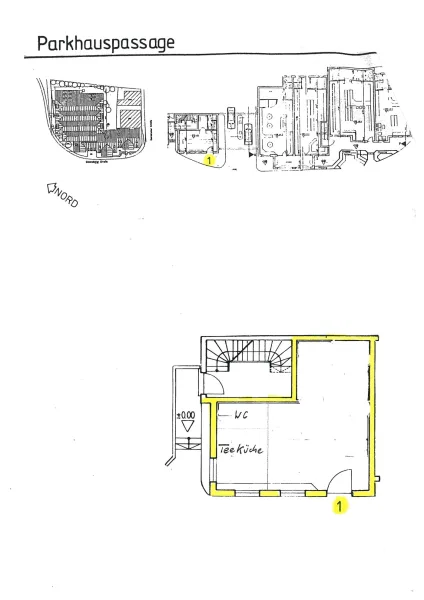 Grundriss mit Teeküche und Toilette