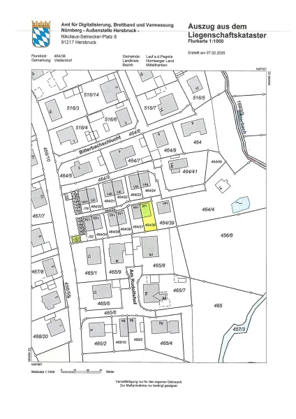 Lageplan Flur-Nr. 464/38 u. Flur-Nr. 464/31, 464/3