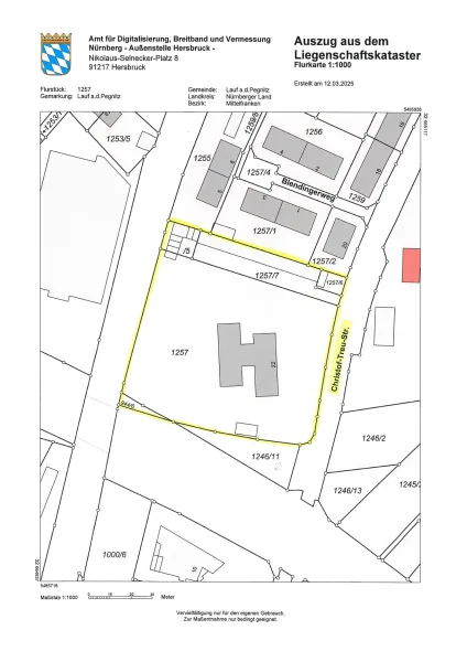 Lageplan Flur-Nr. 1257, 1257/7