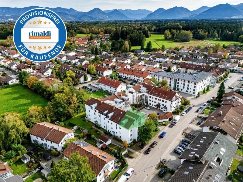 Blick auf die Sepp-Straßberger-Wohnanlage - Wohnung kaufen in Kolbermoor - FREI: Maisonette-Whg. mit fantastischem Ausblick!