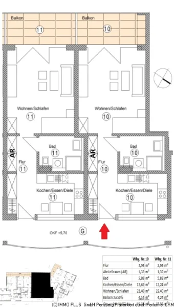 Whg Nr 10 und 11 im 2 Obergeschoss