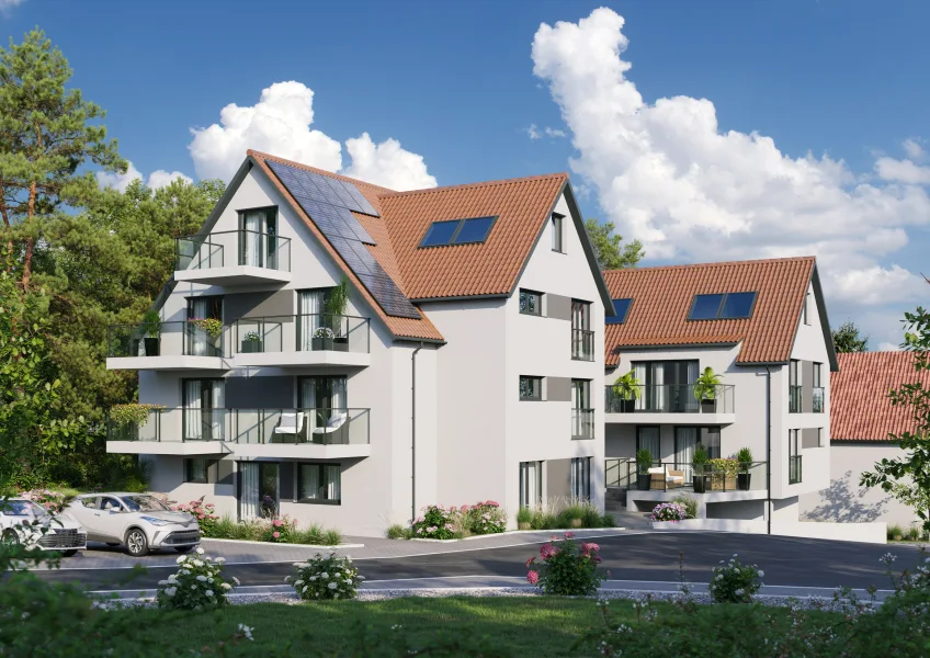 Süd-West Ansicht - Wohnung kaufen in Rutesheim-Perouse - PEROUSER DUO