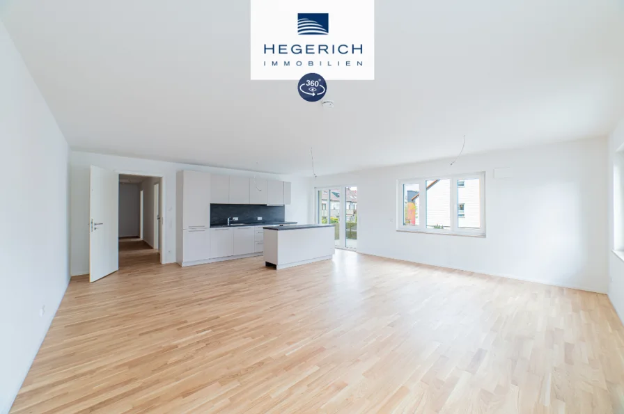 Koch-/Wohnbereich - Wohnung mieten in Nürnberg - Hochwertige & moderne Mietwohnung inkl. Einbauküche im Zentrum Nürnbergs. 360°-Rundgang verfügbar!