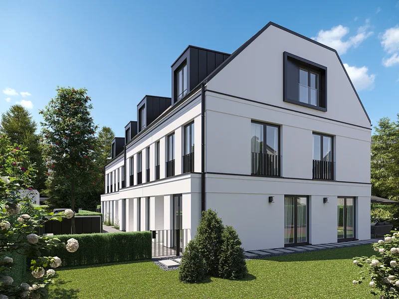 NORDANSICHT - Haus kaufen in München - THE FOUR | Modernes Stadthaus mit Westausrichtung: Energieeffizienz trifft auf Architektur #4