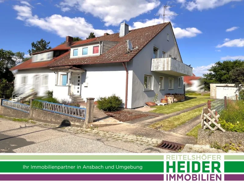 1716 Ansicht SW  - Haus kaufen in Ansbach - Vermietete Doppelhaushälfte in beliebter Wohnlage in Hennenbach