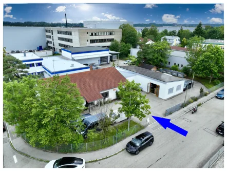 Vielseitig nutzbar - Halle/Lager/Produktion kaufen in Landsberg am Lech - Vielseitig nutzbare Gewerberesidenz mit Büroflächen und Lagerhalle auf 1.402 m² großem Grundstück