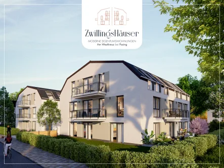 Apartment mit Balkon - Wohnung kaufen in München - Apartment in München mit Balkon und Blick ins Grüne - NEUBAU - ZwillingsHäuser- Standard-Erstbezug!