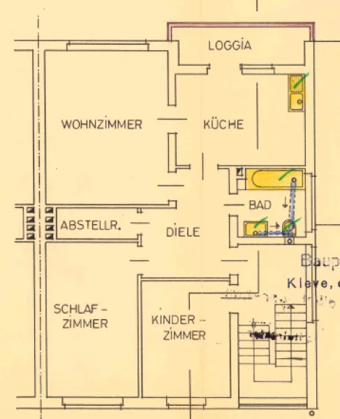 Grundriss - Wohnung mieten in Kleve - schöne 3-Zimmer-Wohnung in ruhiger Oberstadt Lage