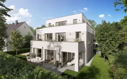 FM23_ANSICHT SÜD-OST - Wohnung kaufen in München - VERKAUFT - Exklusive 2-Zimmer Neubauwohnung mit kleinem Garten - Ein Refugium der Extraklasse!