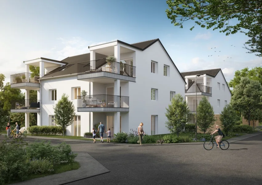 Ansicht unverbindliche Visualisierung - Wohnung kaufen in Singen (Hohentwiel) / Überlingen am Ried - Erstbezug mit Sonnenbalkon