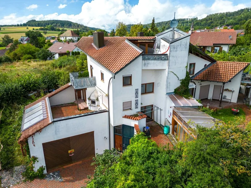 Ansicht/Luftaufnahme - Haus kaufen in Radolfzell am Bodensee - Einzigartiges Einfamilienhaus in ruhiger Lage