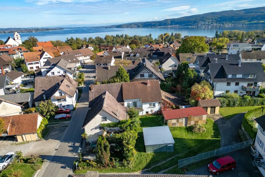 Luftaufnahme - Grundstück kaufen in Gaienhofen / Horn - Ihr Rückzugsort Bodensee: Baugrundstück in Gaienhofen-Horn