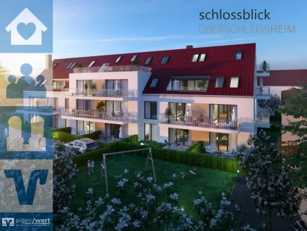 Schlossblick Oberschleißheim - Wohnung kaufen in Oberschleißheim - Moderne 2,5-Zi.-Neubauwohnung mit 2 Balkonen in Oberschleißheim