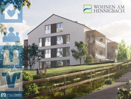 Am Hennigbach - Wohnung kaufen in Markt Schwaben - Moderne 2-Zi.-Neubauwohnung mit S/O-Balkon in Bestlage von Markt Schwaben