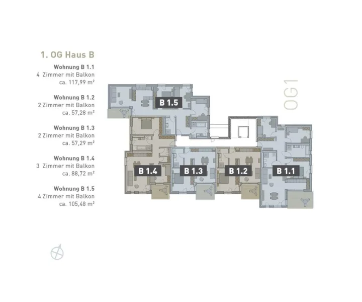 Geschoss-Plan 1. Obergeschoss