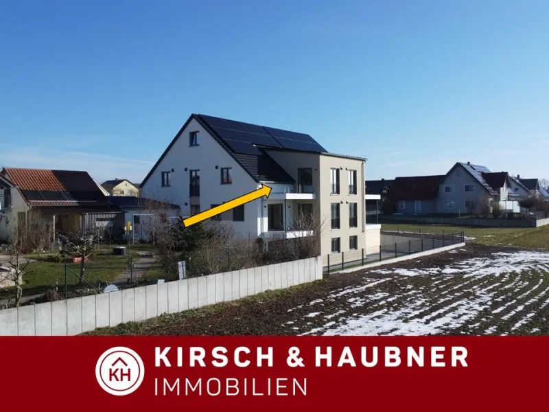 Blick über die Felder  - Wohnung mieten in Breitenbrunn - Gemütlich Wohnen im Dachgeschoss! Herrliche 3-Zi.-Neubau-Wohnung (KfW 40- Effizienzhaus),  Breitenbrunn - OT Hamberg 