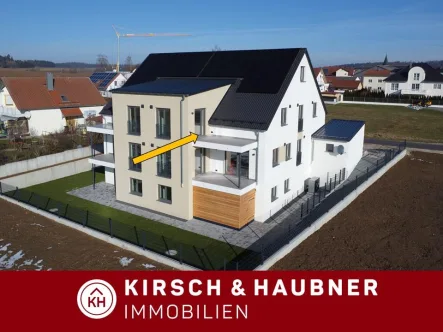 Idyllische Lage - Wohnung mieten in Breitenbrunn - Perfekte 3-Zi.-Wohnung mit großer Balkonterrasse & Weitblick!Neubau-Erstbezug (KfW 40-Effizienzhaus),   Breitenbrunn - OT Hamberg