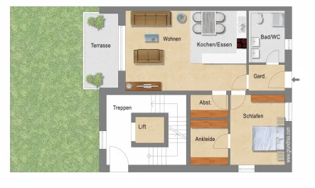 9Z - Wohnung kaufen in Deggendorf - Gartenliebhaber? 2-Zim-Neubau-Eigentumswohnungen mit Gartenanteil KfW 40 Plus Standard