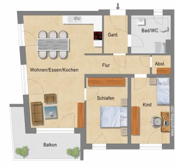 13_24_35Z - Wohnung kaufen in Deggendorf - 3-Zimmer-Eigentumswohnungen KfW 40 Plus Standard in Deggendorf