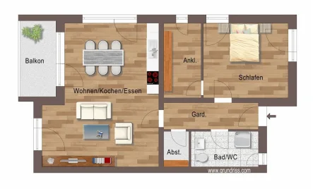 213242Z - Wohnung kaufen in Deggendorf - 2-Zimmer-Eigentumswohnungen KfW 40 Plus Standard Neubau in Deggendorf