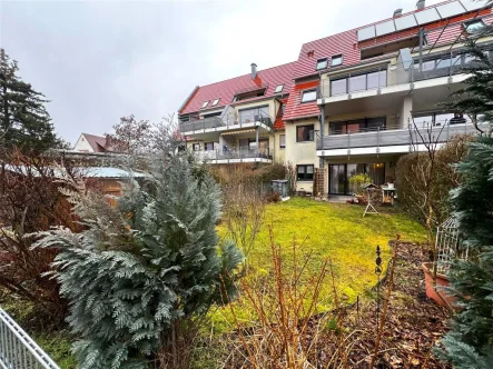 Ansicht von Süden - Wohnung kaufen in Stein , Mittelfr - Moderne 3-Zi.-Gartenwohnung BJ 2011 +stufenfrei + Fußbodenheizung + ruhige Lage