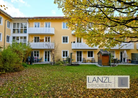 Balkonsicht Südseite - Wohnung kaufen in Poing b München - Bio-Nahwärme - sonnige 3,5 Zi.Whg mit FBH und 2 Balkone