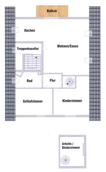 Grundriss-Skizze DG-Wohnung