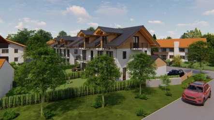 Ansicht - Süden II - Haus kaufen in Iffeldorf - Neubauprojekt - Hochwertige Doppelhaushälfte - DHH4