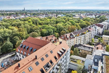 Luftaufnahme - Umgebung - Wohnung kaufen in München - Exklusive Maisonettwohnung mit Dachterrasse im Herzen Münchens