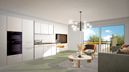 Visualisierung Innen - Wohnung kaufen in München - MÜCHNER IG: Barrierefrei! 2-Zimmer Neubauwohnung mit Südwest-Balkon in ruhiger Lage!