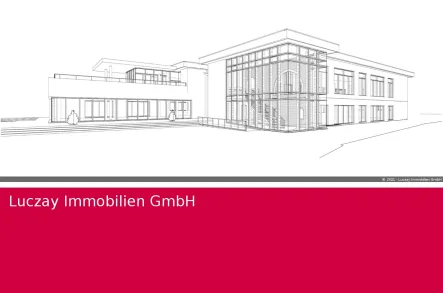Ansicht 3D - Büro/Praxis mieten in Mühldorf a. Inn - +++ Gewerberäume in Perfektion! +++ Zukunftsorientierte Bauweise, beste Sichtbarkeit, 1a werbewirksame Fläche, Bahnhofsnähe, unverwechselbares Design +++