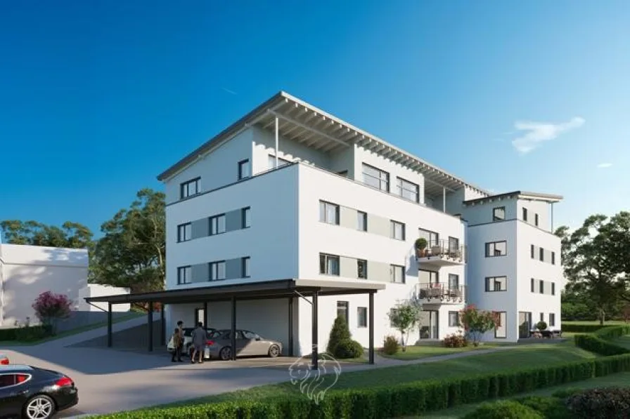 Außenansicht Westen - Wohnung kaufen in Wertheim/Grünenwört - Sichern Sie sich Ihre KfW-40-Traumwohnung mit Balkon und Carport