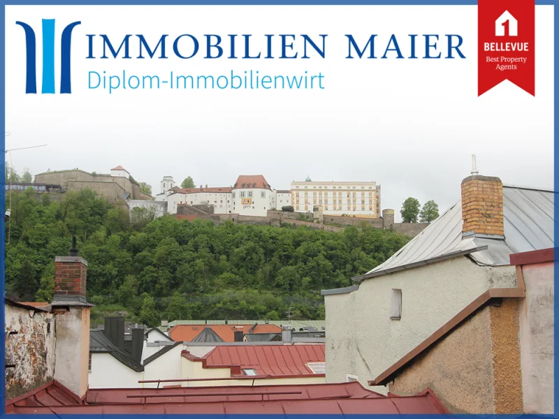 Blick zum Oberhaus - Wohnung kaufen in Passau - VERKAUFT !! LAGE LAGE LAGE - PASSAU ALTSTADT SCHUSTERGASSE 2-Zimmer-Wohnung (vermietet)