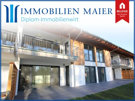 Hausansicht - Wohnung kaufen in Bad Birnbach - DIPLOM-Immowirt MAIER !! KURPARK UND GOLFPLATZ als Nachbar - perfekte 4-Zi-Whg. mit großen Garten !!
