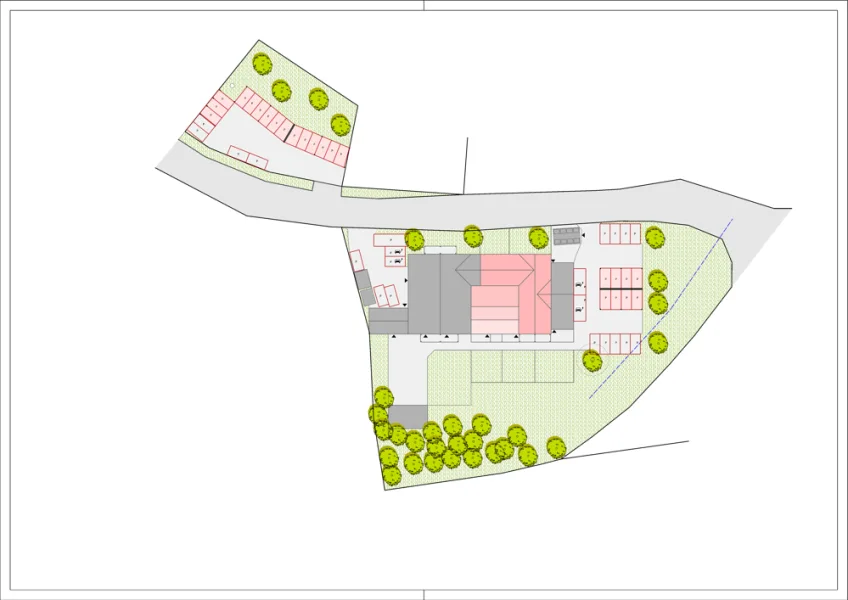 Freiflächenplan mit Stellplätze