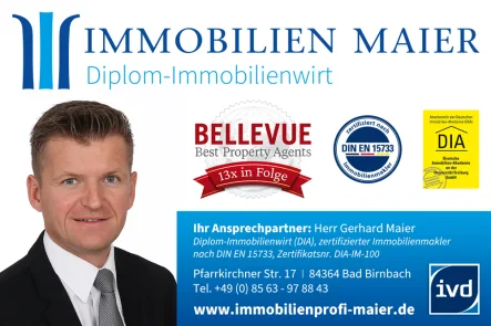 Ihr Ansprechpartner - der CHEF persönlich - Grundstück kaufen in Egglham - DIPL.-Immobilienwirt MAIER !! schöne Ackerfläche leicht zu bewirtschaften !!